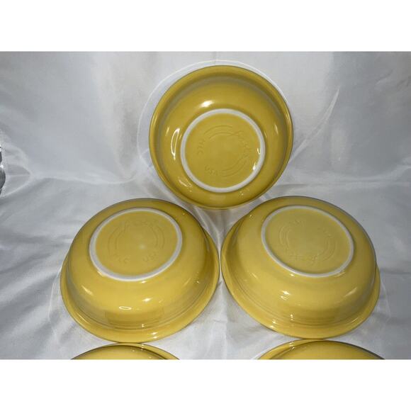 VTG VINTAGE YELLOW FIESTA WARE 19 OZ CEREAL BOWLS 6 7/8 IN SET/7 - Picture 6 of 8